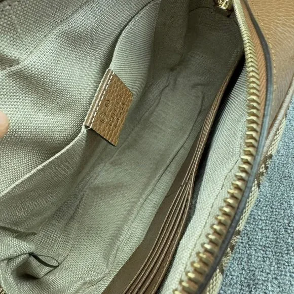 GUCCI Bree Brown Cloth Shoulder Bag 550-022625 - Picture 12 of 14